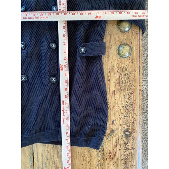 Charter Club Womens Black‎ Double-Breasted Sweater Jacket Button Large Cotton - Picture 6 of 6